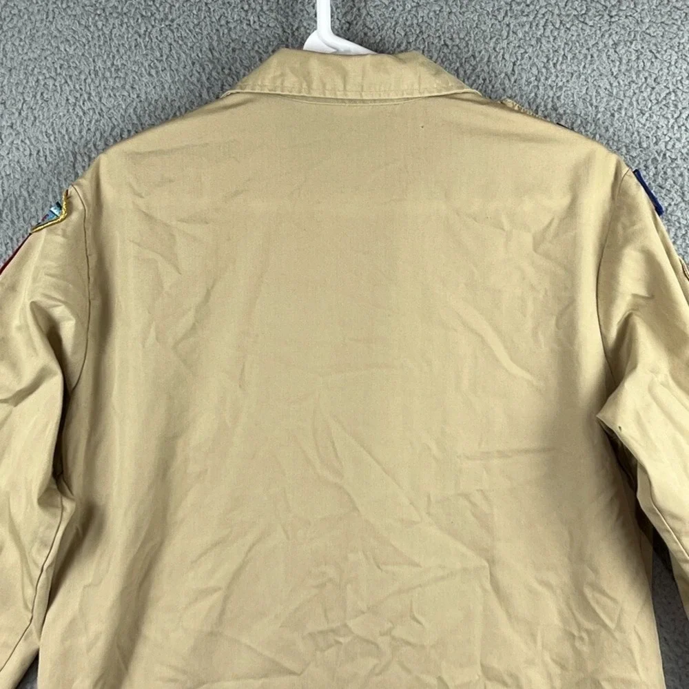 Official Boy Scouts of America BSA Shirt Mens Medium Long Sleeve Sewn on patches